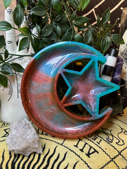 Galaxy Moon and Stars Offering Dish