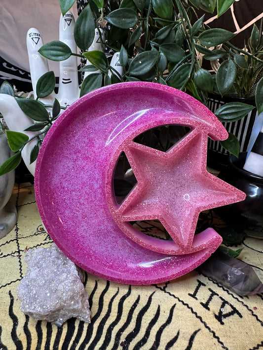 Pink Moon Star Trinket Dish