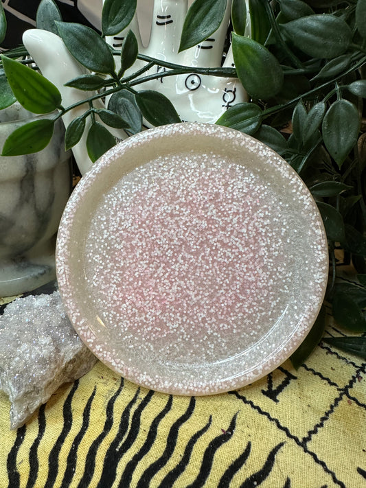 Pink Glitter Offering Dish