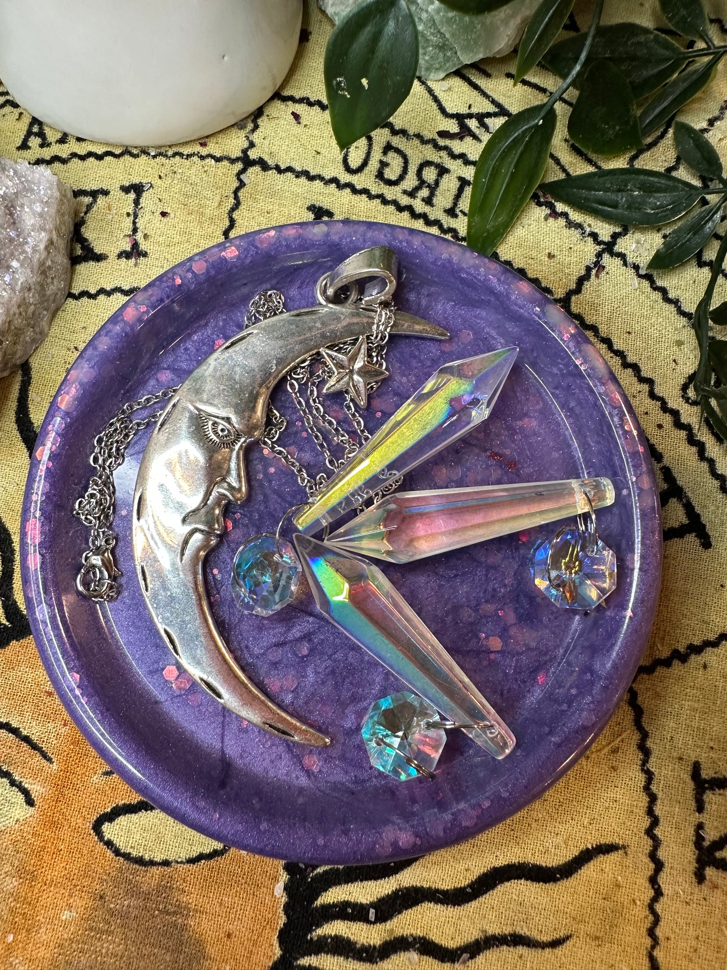 Purple Glitter Offering Dish